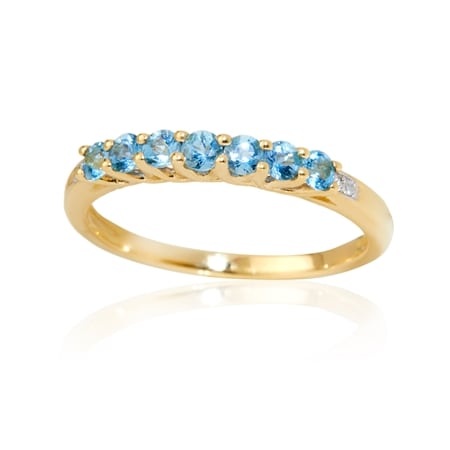 0.35ct Santa Maria Aquamarine Stacker Ring 9ct Yellow Gold
