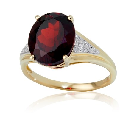 TVSN 3.5ct Mozambique Garnet Octagon Ring 9ct Yellow Gold