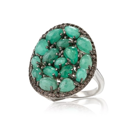 Carol Brodie Choice of Gemstone Ring SS Platinum Pl.