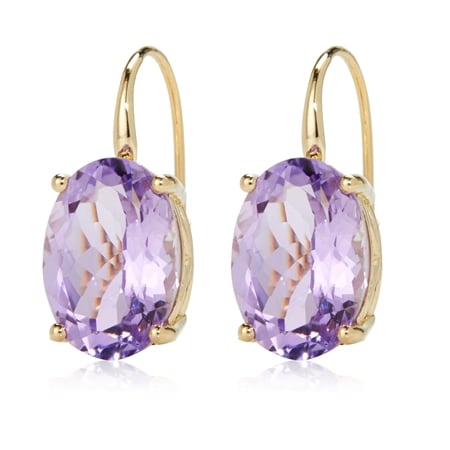 10.00ct Colours of Quartz Oval Drop Earrings 9ct YG