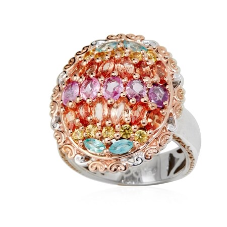 TVSN Gems En Vogue 2.8ct Turquoise and Tanzanite Ring SS