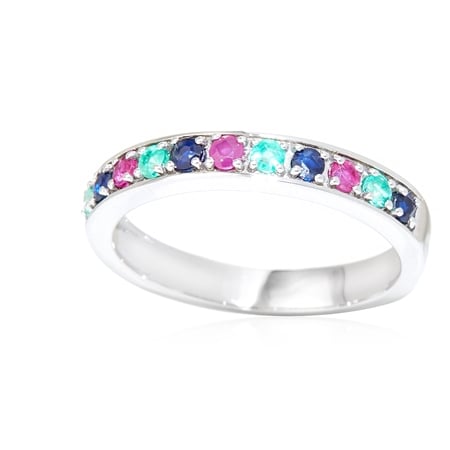 0.44ct Precious Gems Stacker Band Ring 9ct White Gold