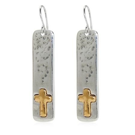 Danny Newfeld Rectangular Detailed Drop Hook Earrings YGP