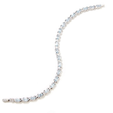 4.99ct Blue Topaz Tennis Bracelet RP Sterling Silver 18cm