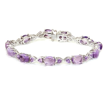 16.0ct Brazilian Amethyst Tennis Bracelet 19.5cm Sterling Silver