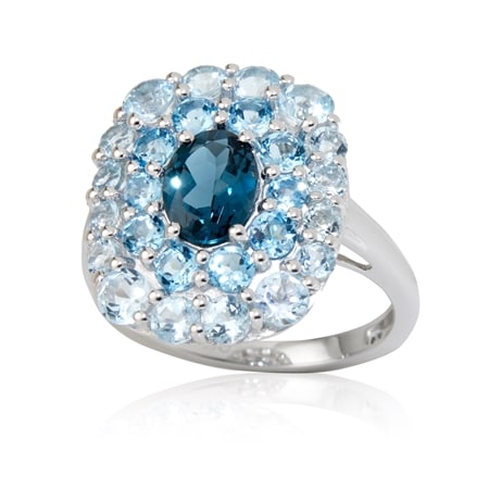 4.41ct London Blue Topaz Ring Sterling Silver
