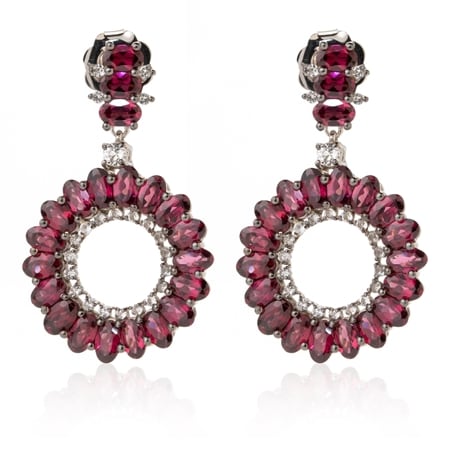 Carol Brodie 9.64ct Multi Gemstone Circle Earrings Sterling Silver