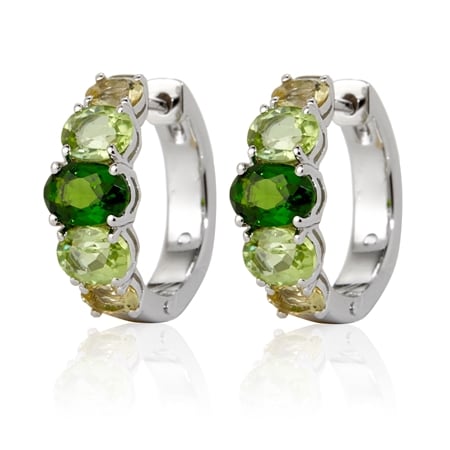 Gem Ambassador 2.15ct Multi Gemstone 5-Stone Graduated Earrings SS