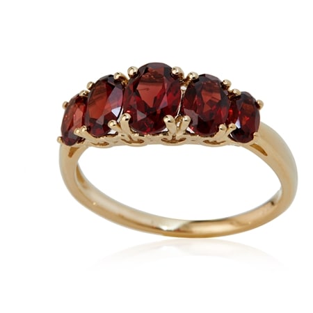 2.00ct Mozambique Garnet 5-Stone Graduated Ring 9ct Yellow Gold