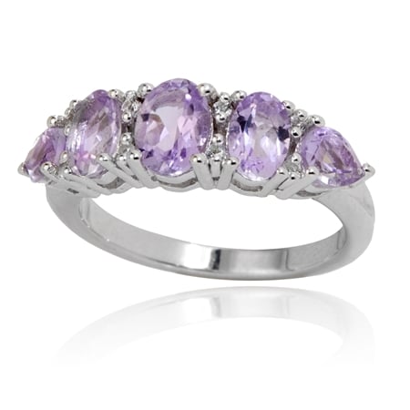 2.1ct Rose De France Gemstone Ring Sterling Silver