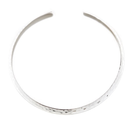 Sterling Silver Italian Hammered Collar Necklace