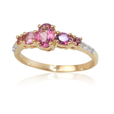 TVSN 0.40ct Brazilian Pink Tourmaline Eternity Ring 9ct Rose Gold