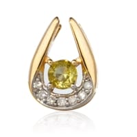 0.13ct Jepara Pallavine & Diamond Accent Statement Pendant 9ct YG