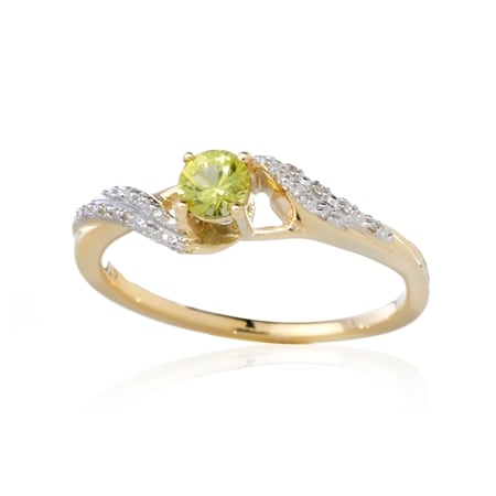 0.20ct Jepara Pallavine & Diamond Accent Solitaire Ring 9ct Yellow Gold