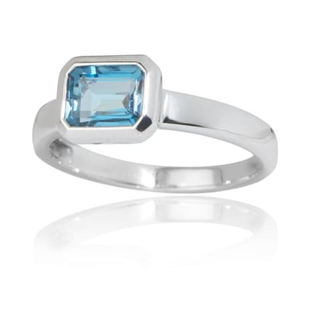 0.9ct London Blue Topaz Solitaire Ring Sterling Silver