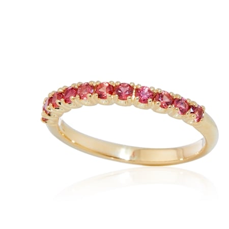 0.50ct Tanzanian Orange Sapphire Eternity Stacker Ring 9ct Gold