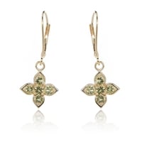 0.49ct Jepara Pallavine Floral Drop Earrings 9ct Yellow Gold