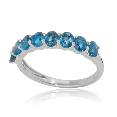 1.7ct London Blue Topaz 8-Stone Ring Sterling Silver