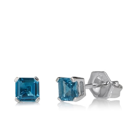 0.6ct London Blue Topaz Stud Earrings Sterling Silver