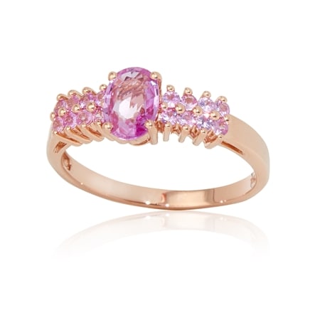1.05ct Pink Sapphire Oval Statement Ring 9ct Rose Gold