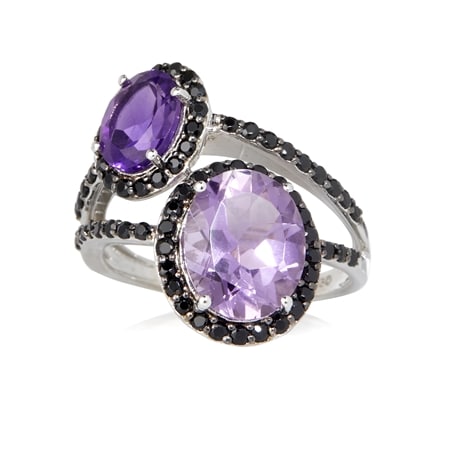 4.7ct Amethyst 2-Stone Ring Sterling Silver