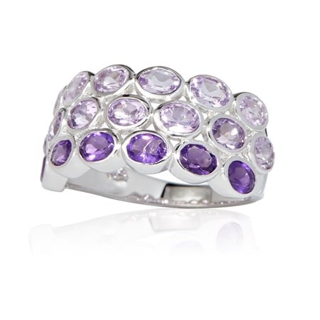 3.3ct Amethyst Gradient Ring Sterling Silver