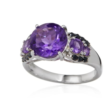 4.1ct Amethyst 5-Stone Ring Sterling Silver