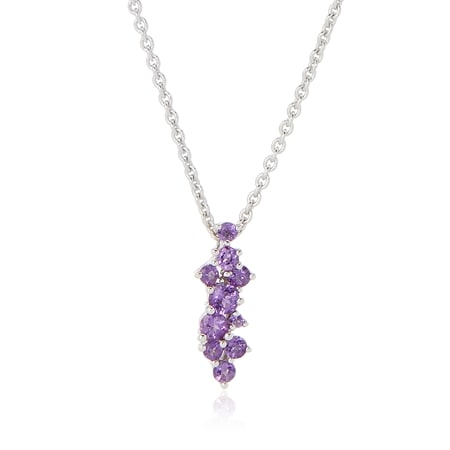 0.2ct Amethyst Drop Pendant Sterling Silver