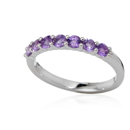 0.6ct Amethyst Stacking Ring Sterling Silver