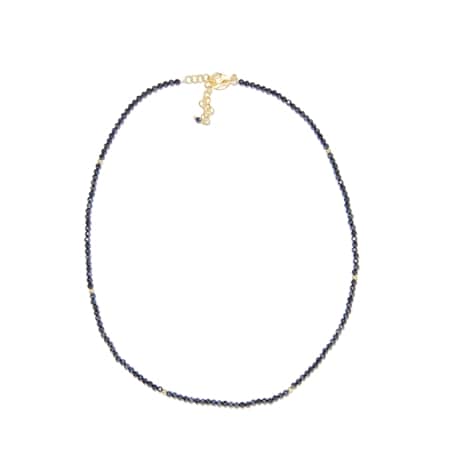 Carol Brodie Black Spinel Beaded Necklace Sterling Silver