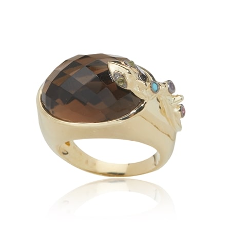 Carol Brodie Snake Gemstone Ring Sterling Silver