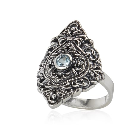 Danny Newfeld Topaz Filigree Ring Sterling Silver