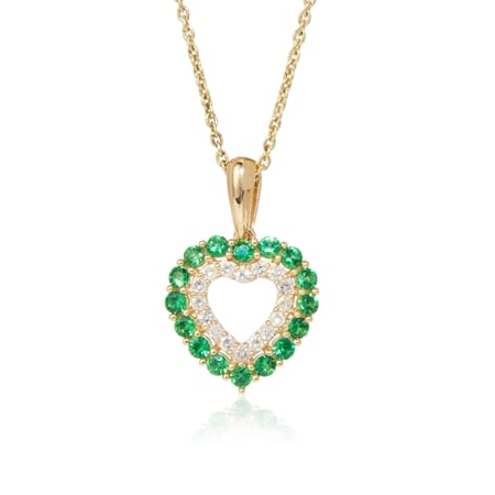 0.41ct Tsavorite Garnet & 0.12ct Diamond Pendant w/ Chain 9ct YG