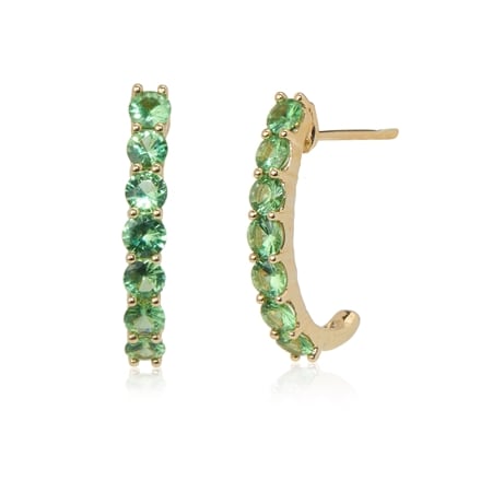 1.35ct Tsavorite Garnet Half Hoop Earrings 9ct YG