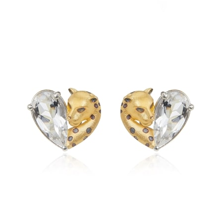 Gems en Vogue Panther Earrings Palladium Silver