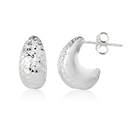 Danny Newfeld Diamond Cut Hammered Earrings Sterling Silver