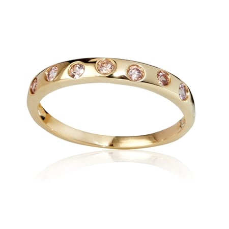 0.30ct Tanzanian Rose Zircon Swiss Set Ring 9ct Yellow Gold