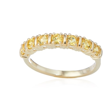 0.60ct Brazilian Golden Beryl 7-Stone Stacker Ring 9ct YG