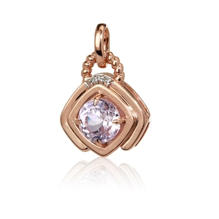 1.52ct Brazilian Kunzite & Dia. Accent Pendant 9ct RG