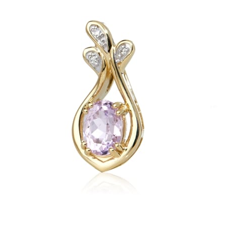 1.41ct Brazilian Kunzite & Dia Accent Pendant 9ct YG