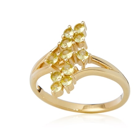 0.43ct Jepara Pallavine Crossover Floral Ring 9ct Yellow Gold
