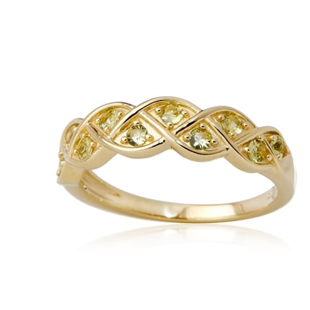 0.35ct Jepara Pallavine Crossover Band Ring 9ct Yellow Gold