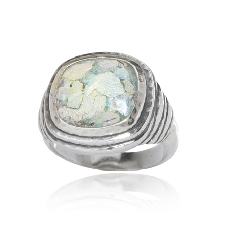 Danny Newfeld Roman Glass Ring Sterling Silver