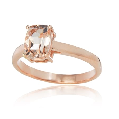 1.05ct Mozambique Morganite Cushion Solitaire Ring 9ct RG