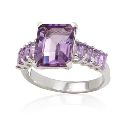 5.0ct Amethyst Cocktail Ring Sterling Silver