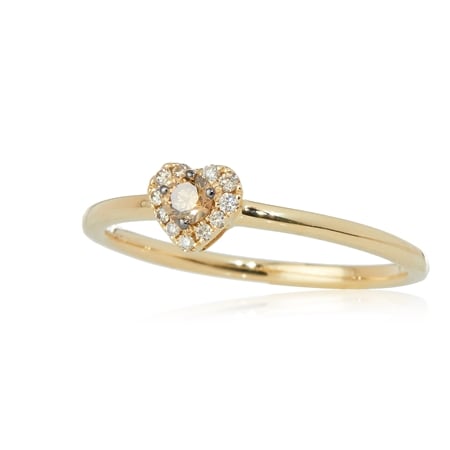 Le Vian 0.15ct Chocolate Diamond Heart Ring 14ct YG