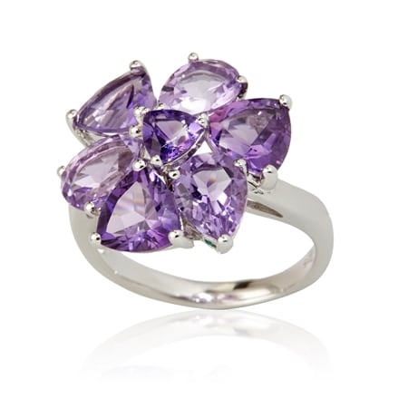 5.2ct Amethyst Statement Ring Sterling Silver