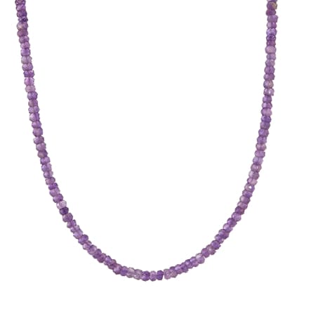 53.5ct Amethyst Beaded Necklace 50cm Sterling Silver