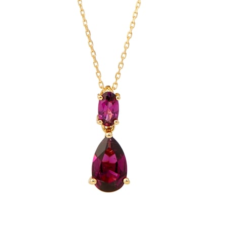1.00ct Brazilian Rosanite Garnet Pendant 9ct YG w/ 50cm Chain