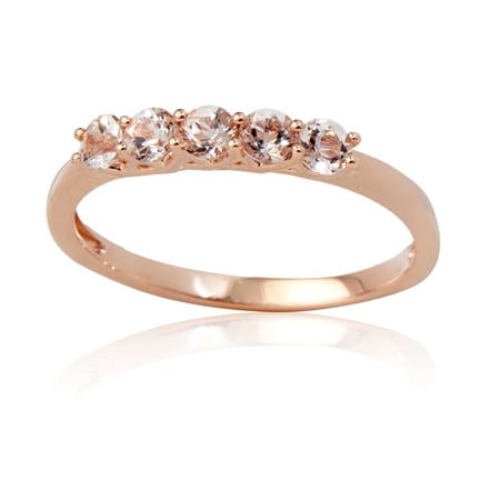 0.36ct Mozambique Morganite 5-Stone Stacker Ring 9ct RG